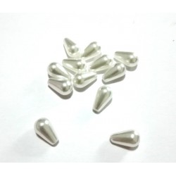 Perlas de Plástico Gota - Color Blanco